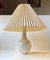 Mid-Century Danish Ceramic White Egg-Shell Glazed Table Lamp by C. Clausen, 1960s 1