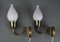 Danish Tulip Brass & Opaline Wall Lamps from Fog & Mørup, 1950s, Set of 2, Image 1