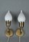 Danish Tulip Brass & Opaline Wall Lamps from Fog & Mørup, 1950s, Set of 2, Image 10