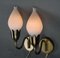 Danish Tulip Brass & Opaline Wall Lamps from Fog & Mørup, 1950s, Set of 2 9