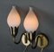 Danish Tulip Brass & Opaline Wall Lamps from Fog & Mørup, 1950s, Set of 2, Image 9