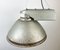 Lámpara colgante de fábrica industrial con cubierta de vidrio esmerilado, años 70, Imagen 9