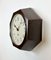 Reloj de pared industrial de baquelita marrón de Smith Electric, años 50, Imagen 4