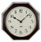 Reloj de pared industrial de baquelita marrón de Smith Electric, años 50, Imagen 1