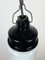 Lámpara colgante industrial de baquelita con vidrio lechoso, años 70, Imagen 7