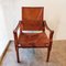 Vintage Safari Stuhl aus cognacfarbenem Leder 2