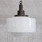 Stepped Pendant Light in Patinated Brass and Opaline Glass 4