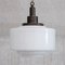 Stepped Pendant Light in Patinated Brass and Opaline Glass, Image 4