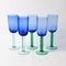 Vintage Scandinavian Wine Glasses in Blue and Green, 1980s, Set of 5 8