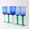 Vintage Scandinavian Wine Glasses in Blue and Green, 1980s, Set of 5 3