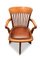 Oak Brown Leather Swivel Desk Chair, 1920s 5