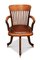 Oak Brown Leather Swivel Desk Chair, 1920s 1