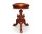 Victorian Carved Wood Revolving Piano Stool with Brown Leather, 1850s 1