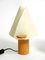 Minimalistic Oak Table Lamps with Lunopal Shades from Domus, 1980s, Set of 2 13