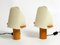 Minimalistische Eichenholz Tischlampen mit Lunopal Schirmen von Domus, 1980er, 2er Set 3