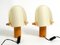 Minimalistic Oak Table Lamps with Lunopal Shades from Domus, 1980s, Set of 2 18