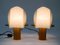 Minimalistische Eichenholz Tischlampen mit Lunopal Schirmen von Domus, 1980er, 2er Set 5