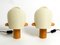 Minimalistic Oak Table Lamps with Lunopal Shades from Domus, 1980s, Set of 2 17