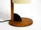 Large Minimalist Teak Table Lamp with Lunopal Shade from Domus, 1980s 8