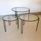 Vintage Round Wire Nesting Tables in Metal and Glass, Set of 3 16