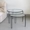 Vintage Round Wire Nesting Tables in Metal and Glass, Set of 3 14