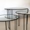 Tavolini ad incastro rotondi vintage in metallo e vetro, set di 3, Immagine 5