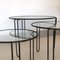 Vintage Round Wire Nesting Tables in Metal and Glass, Set of 3, Image 5