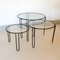 Vintage Round Wire Nesting Tables in Metal and Glass, Set of 3 13