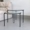 Vintage Round Wire Nesting Tables in Metal and Glass, Set of 3 15