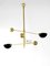 Italian Adjustable Counterweight Ceiling Lamp in Brass in Stilnovo Style, 1960s 4