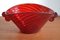 Concha de cristal de Murano rojo de Fulvio Bianconi para Venini, años 50, Imagen 1