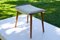 Tabouret Vintage en Teck et Peau d'Agneau, Danemark, 1960s 4