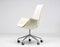 White Leather High Back Bird Chairs on Wheels by Fabricius & Kastholm, 1980s 4