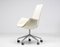 White Leather High Back Bird Chairs on Wheels by Fabricius & Kastholm, 1980s, Image 4