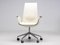 White Leather High Back Bird Chairs on Wheels by Fabricius & Kastholm, 1980s, Image 2
