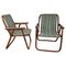 Folding Deck Chair in Bamboo Wood and Fabric, 1970s, Set of 2 1