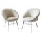 Italian Lounge Chairs with Black Metal Legs and White Boucle Fabric, 1950s, Set of 2, Image 1