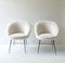 Italian Lounge Chairs with Black Metal Legs and White Boucle Fabric, 1950s, Set of 2, Image 2