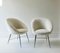 Italian Lounge Chairs with Black Metal Legs and White Boucle Fabric, 1950s, Set of 2, Image 10