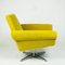 Scandinavian Lounge Chair with Swivel Chrome Base and Yellow Velvet, 1960s 7