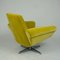 Scandinavian Lounge Chair with Swivel Chrome Base and Yellow Velvet, 1960s 8