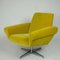 Fauteuil Scandinave avec Base Pivotante en Chrome et Velours Jaune, 1960s 12