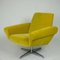 Scandinavian Lounge Chair with Swivel Chrome Base and Yellow Velvet, 1960s, Image 12