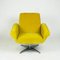 Scandinavian Lounge Chair with Swivel Chrome Base and Yellow Velvet, 1960s 2