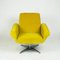 Scandinavian Lounge Chair with Swivel Chrome Base and Yellow Velvet, 1960s, Image 2