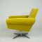 Fauteuil Scandinave avec Base Pivotante en Chrome et Velours Jaune, 1960s 11