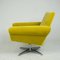 Scandinavian Lounge Chair with Swivel Chrome Base and Yellow Velvet, 1960s 11