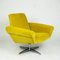 Scandinavian Lounge Chair with Swivel Chrome Base and Yellow Velvet, 1960s, Image 5