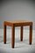 Vintage Stuhl & Hocker aus Teak & Schilfrohr, 2er Set 3