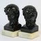 Art Deco Bookends in Black Marble, Belgium, Set of 2 3